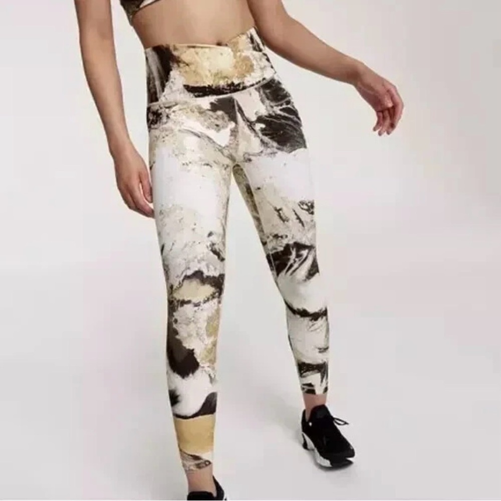 Calia Womens Cinched Waist Essential 7/8 Legging Hazy Elixer Oat Milk Size Small